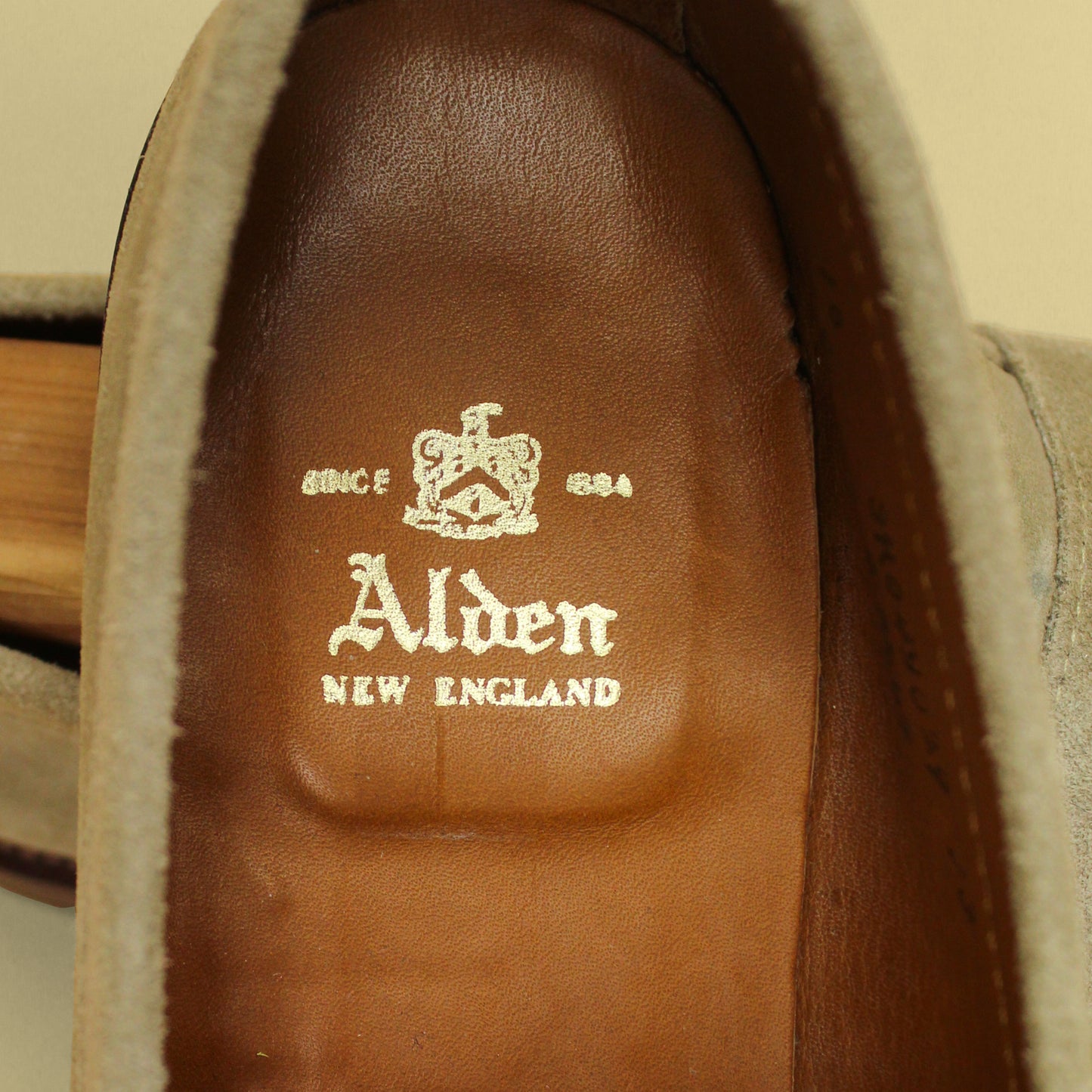 Alden Tan Suede Unlined Leisure Handsewn Penny Loafers