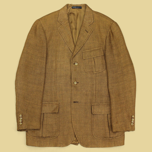 Polo Ralph Lauren Linen Silk Herringbone Tweed Half-Belt Sport Coat