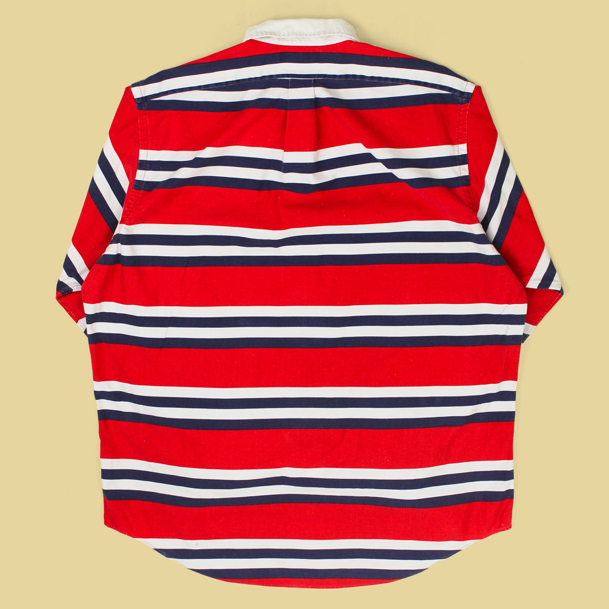 Vintage Polo Ralph Lauren Printed Stripe Twill Cotton Rugby Shirt