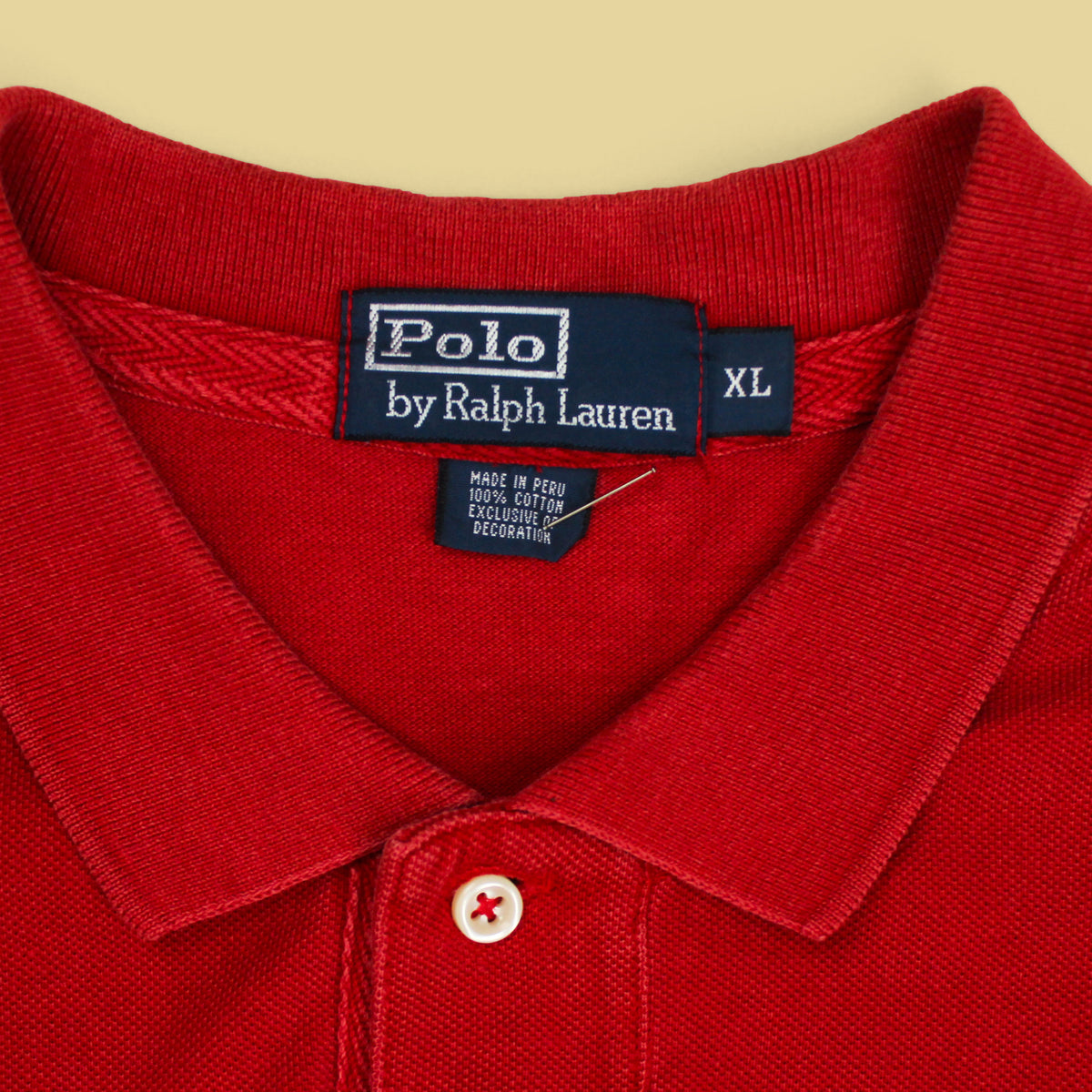 Polo Ralph Lauren USA Flag Patch Big Pony Embroidered Pique Knit Polo Shirt