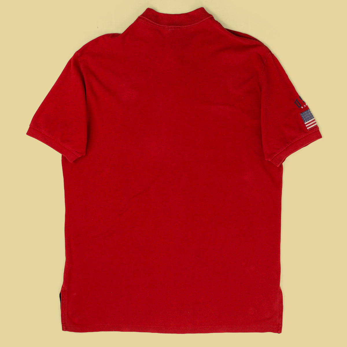 Polo Ralph Lauren USA Flag Patch Big Pony Embroidered Pique Knit Polo Shirt