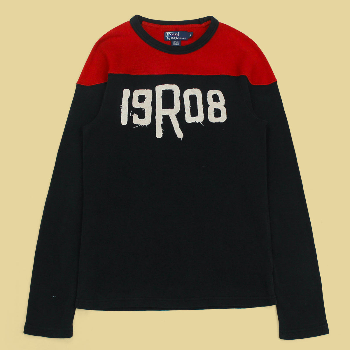 Polo Ralph Lauren 1908 Applique Football Jersey Style Long Sleeve T-Shirt