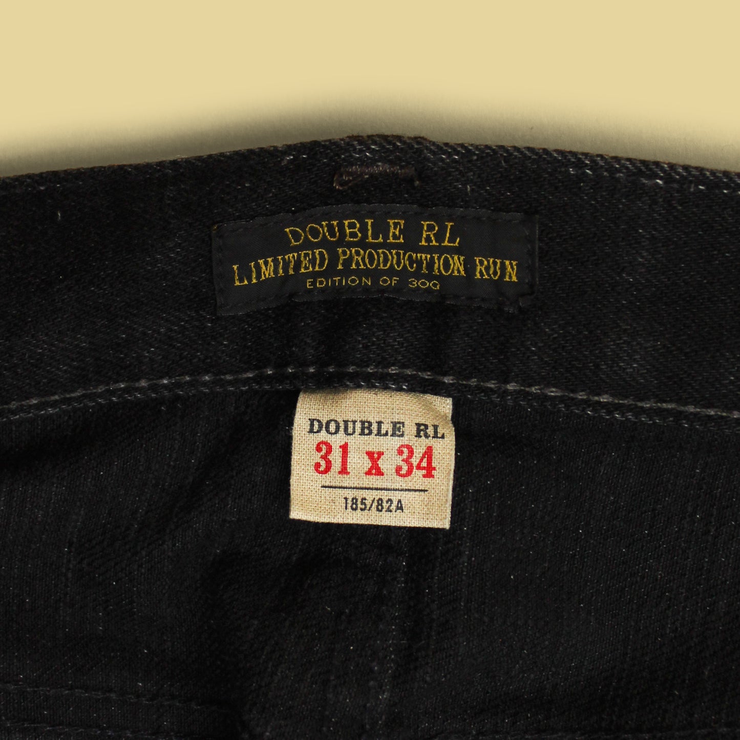 RRL Limited Edition Black Selvedge Denim High Slim Jeans