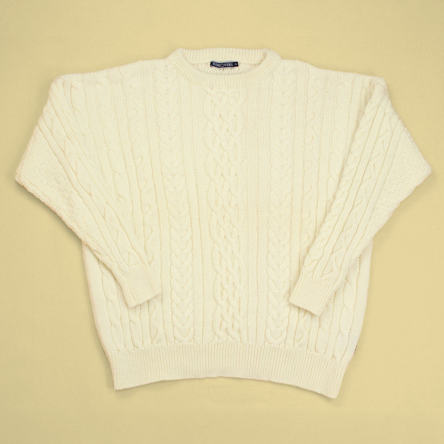 Woolovers Wool Aran Knit Crewneck Fisherman Sweater