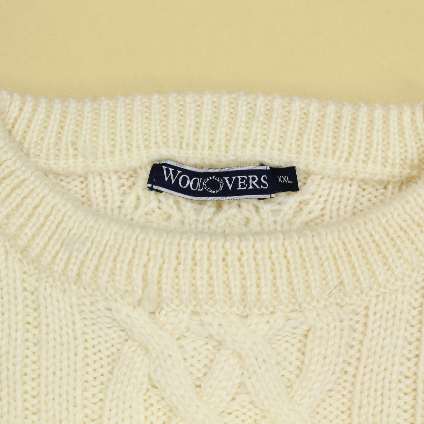 Woolovers Wool Aran Knit Crewneck Fisherman Sweater