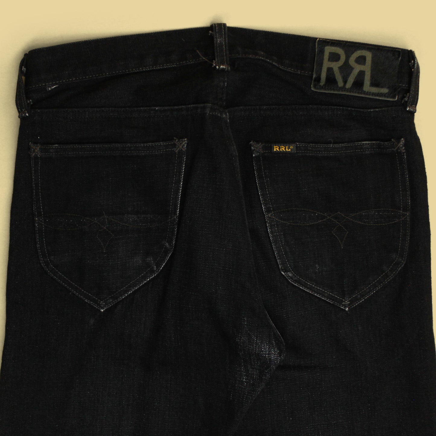 RRL Limited Edition Black Selvedge Denim High Slim Jeans