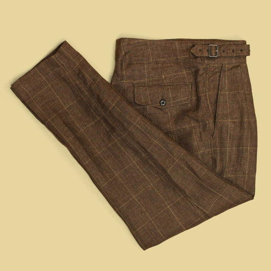 Todd Snyder Windowpane Linen Ghurka Pants
