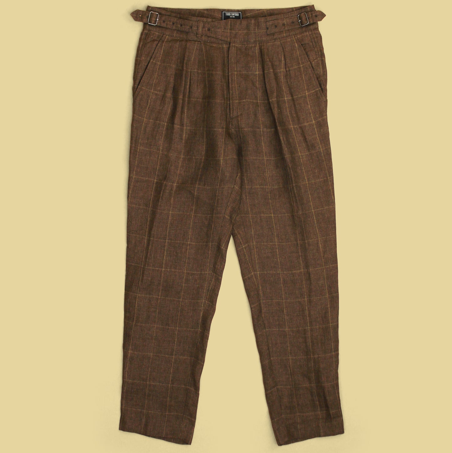 Todd Snyder Windowpane Linen Ghurka Pants