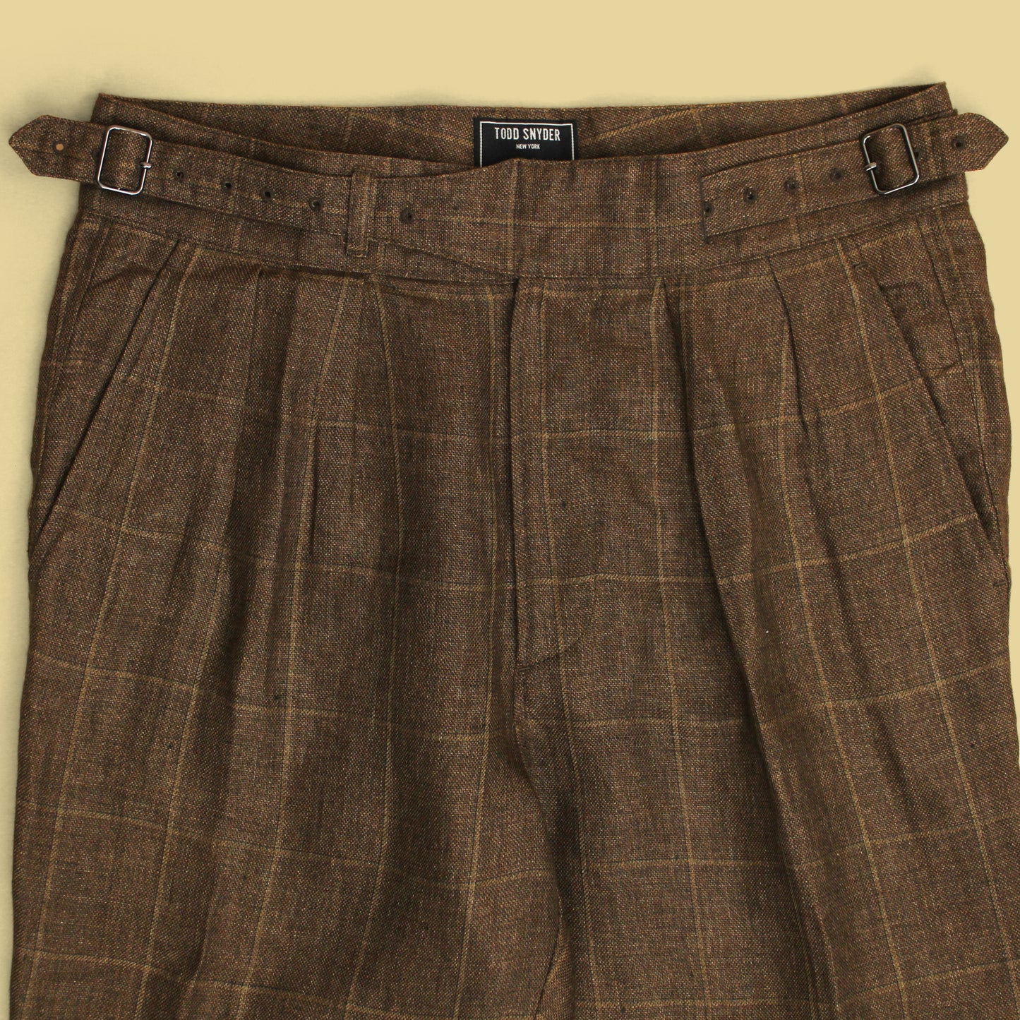 Todd Snyder Windowpane Linen Ghurka Pants