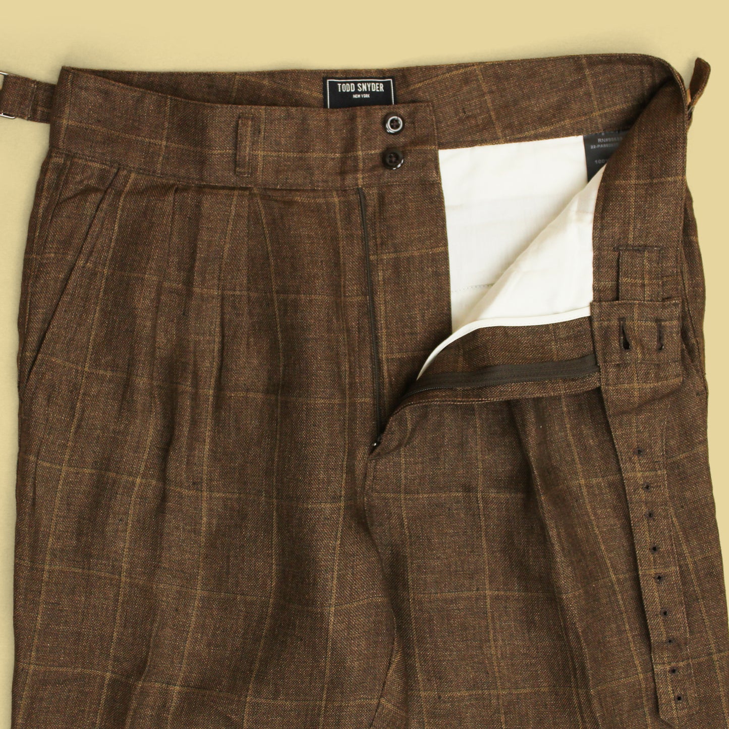 Todd Snyder Windowpane Linen Ghurka Pants
