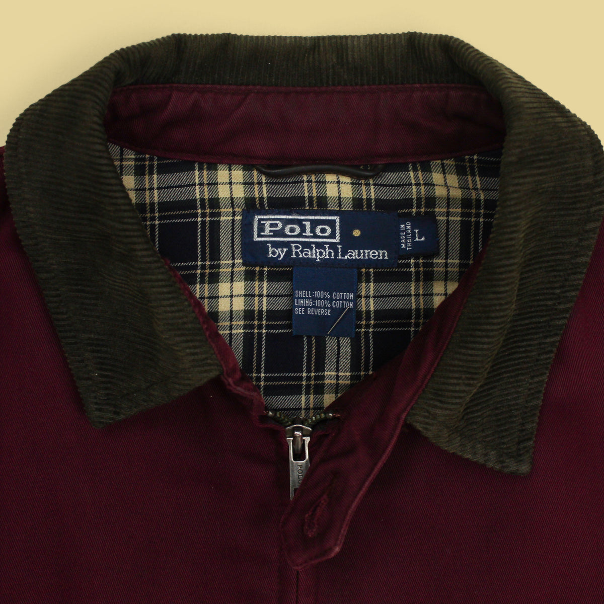 Polo Ralph Lauren Twill Cotton Flannel Lined Harrington Swing Jacket