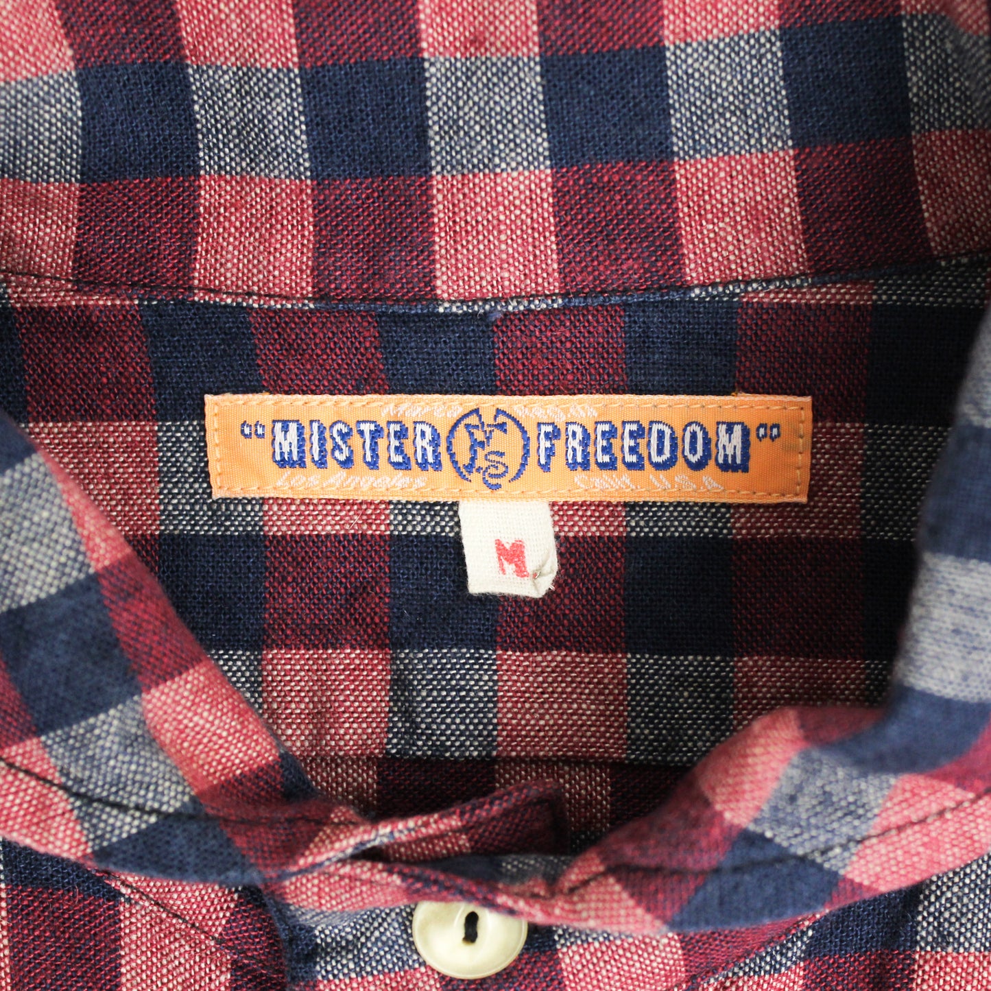 Mister Freedom Indigo Plaid Linen Blend Ranchero Shirt
