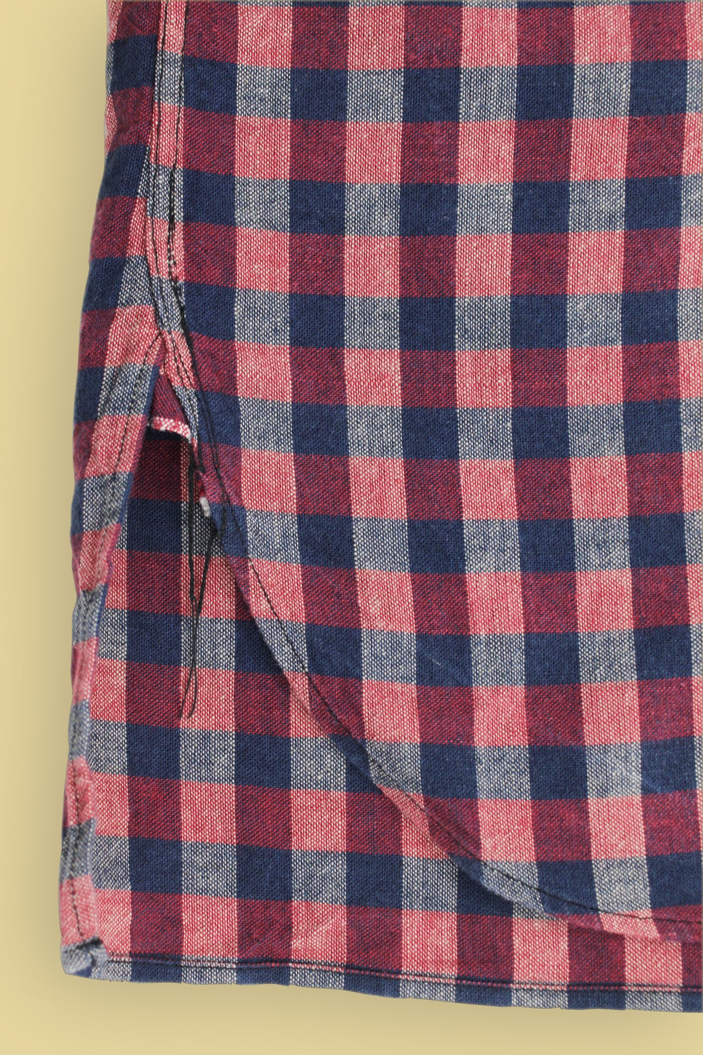 Mister Freedom Indigo Plaid Linen Blend Ranchero Shirt