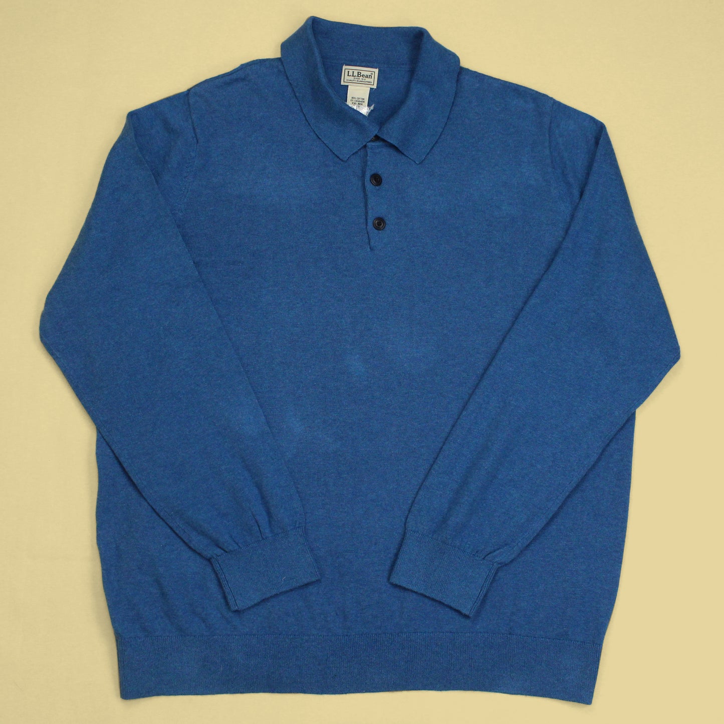 L.L. Bean Cotton Cashmere Knit Polo Sweater