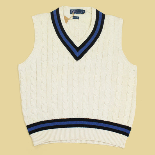 Polo Ralph Lauren Cotton Cashmere Cable Knit Tennis Sweater Vest