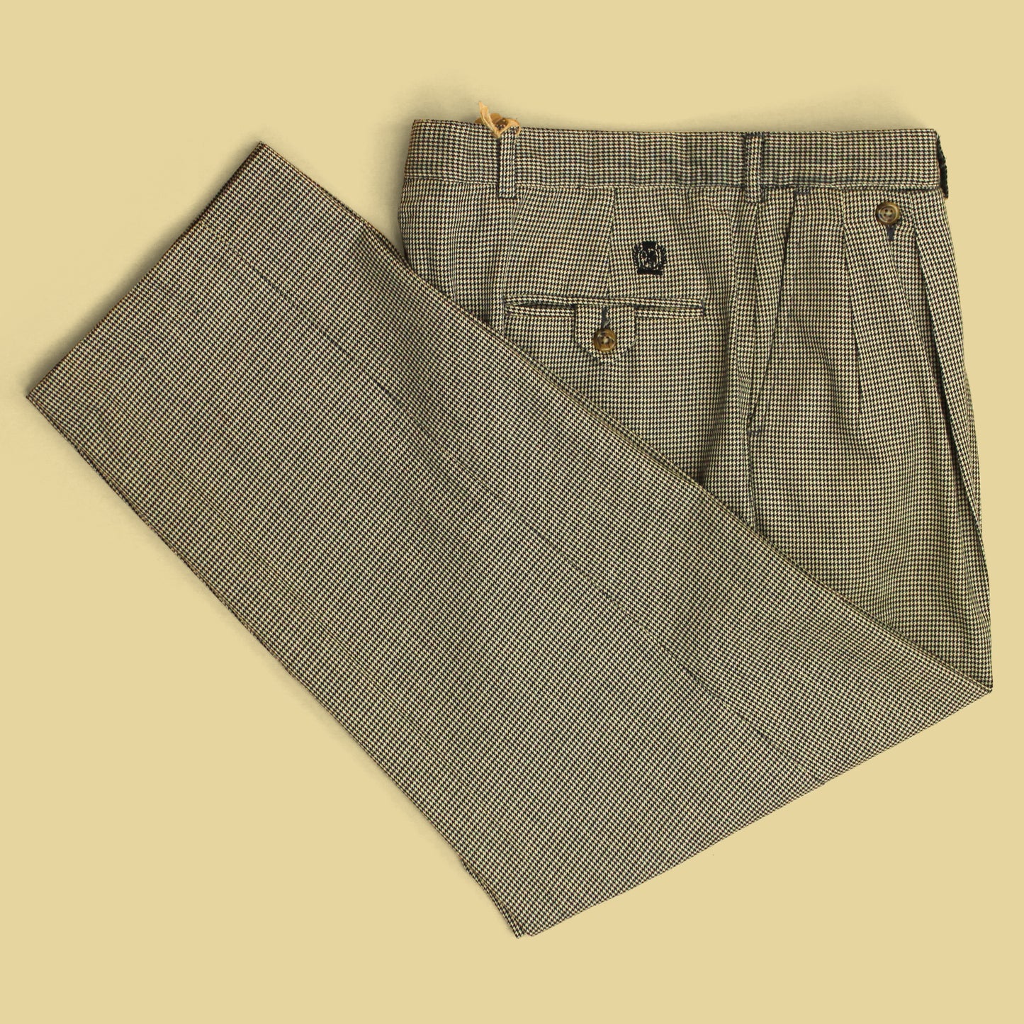 Vintage Tommy Hilfiger Houndstooth Cotton Pleated Trousers