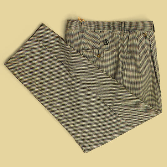 Vintage Tommy Hilfiger Houndstooth Cotton Pleated Trousers