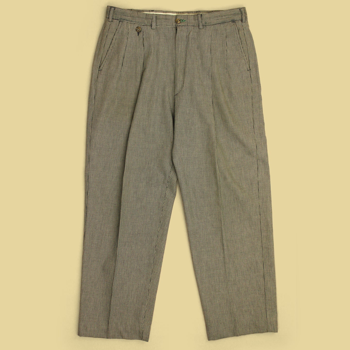 Vintage Tommy Hilfiger Houndstooth Cotton Pleated Trousers