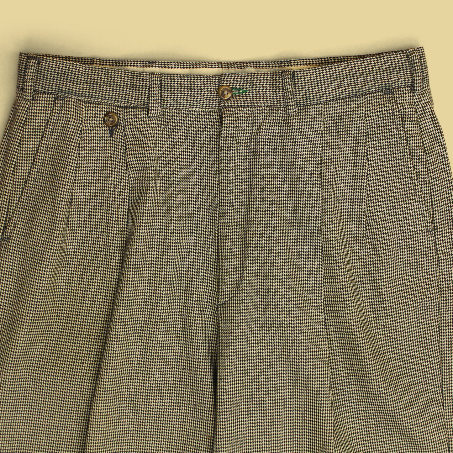 Vintage Tommy Hilfiger Houndstooth Cotton Pleated Trousers