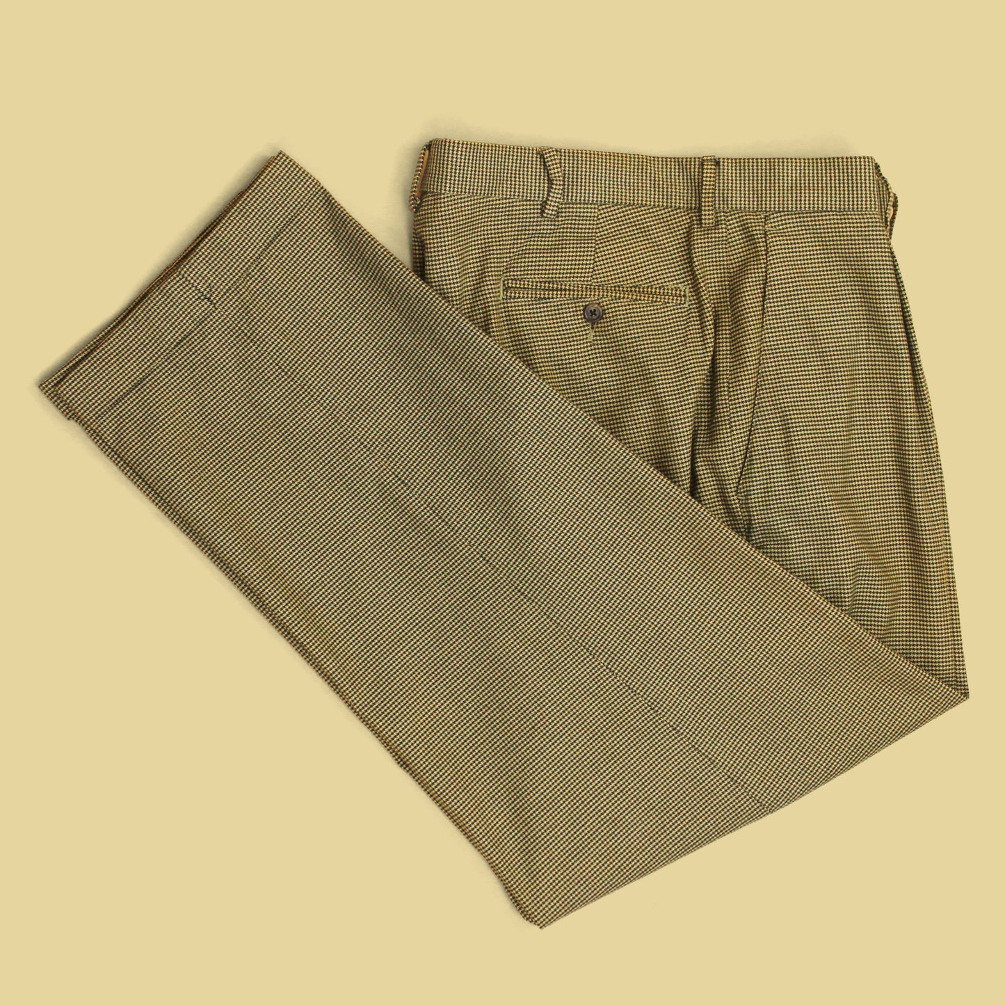 Vintage Polo Ralph Lauren Cotton Houndstooth Pleated Trousers