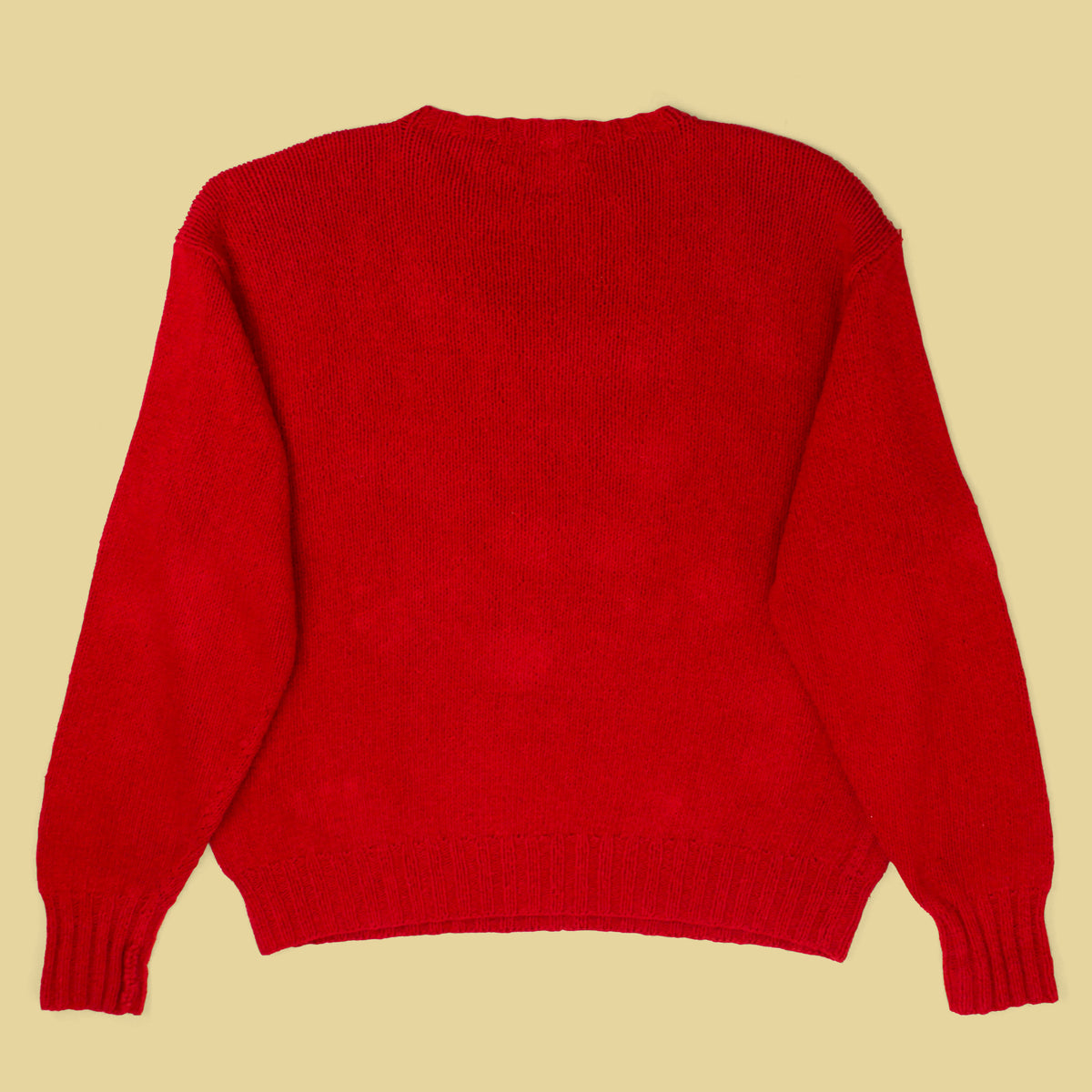 Vintage Polo Ralph Lauren "Cool Bear" Intarsia Knit Cotton Blend Crewneck Sweater