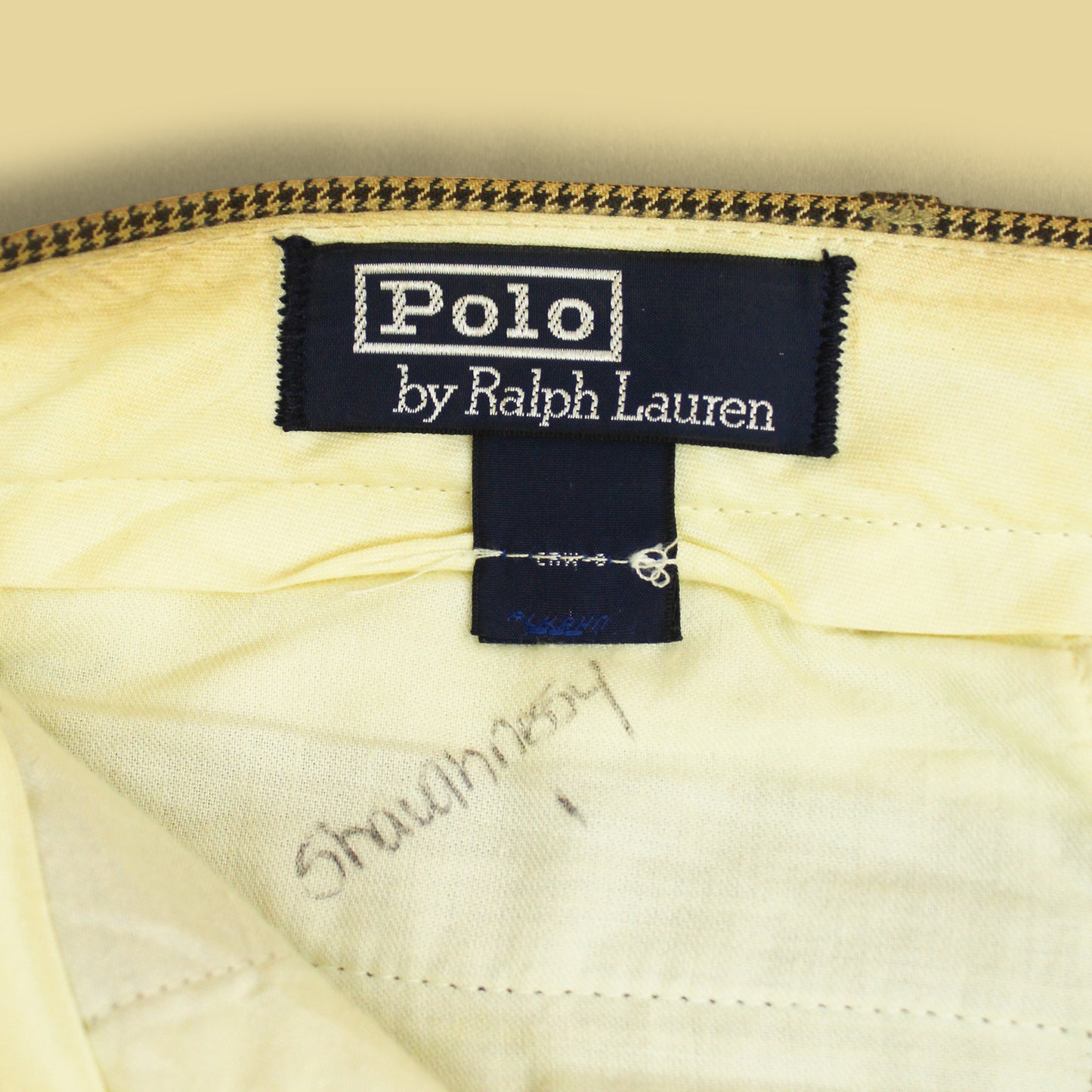 Vintage Polo Ralph Lauren Cotton Houndstooth Pleated Trousers