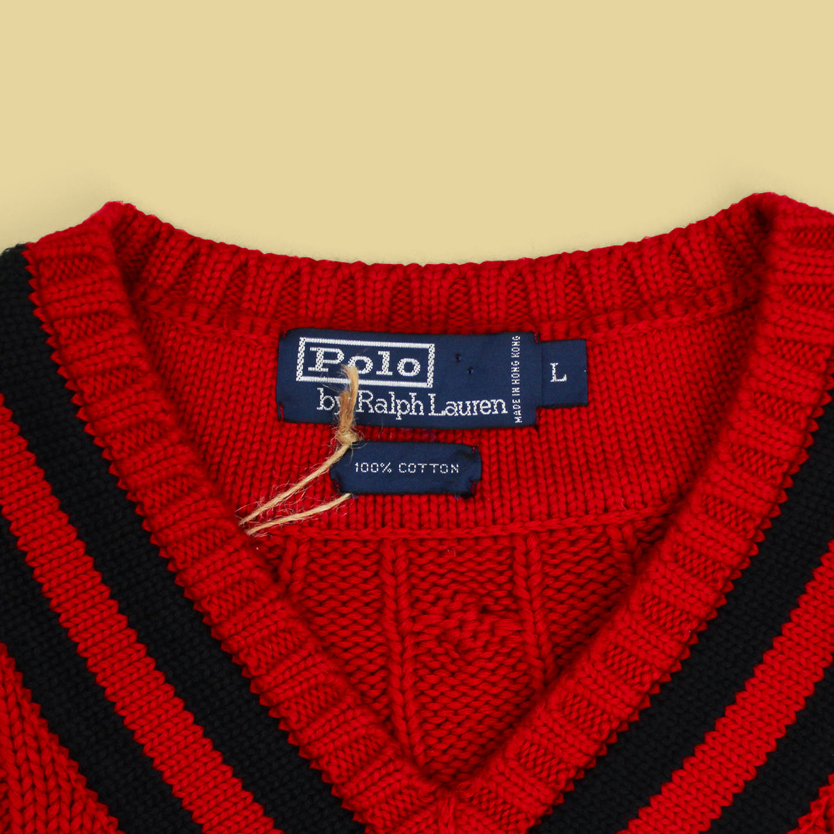 Vintage Polo Ralph Lauren Cotton Cable Knit Tennis Sweater