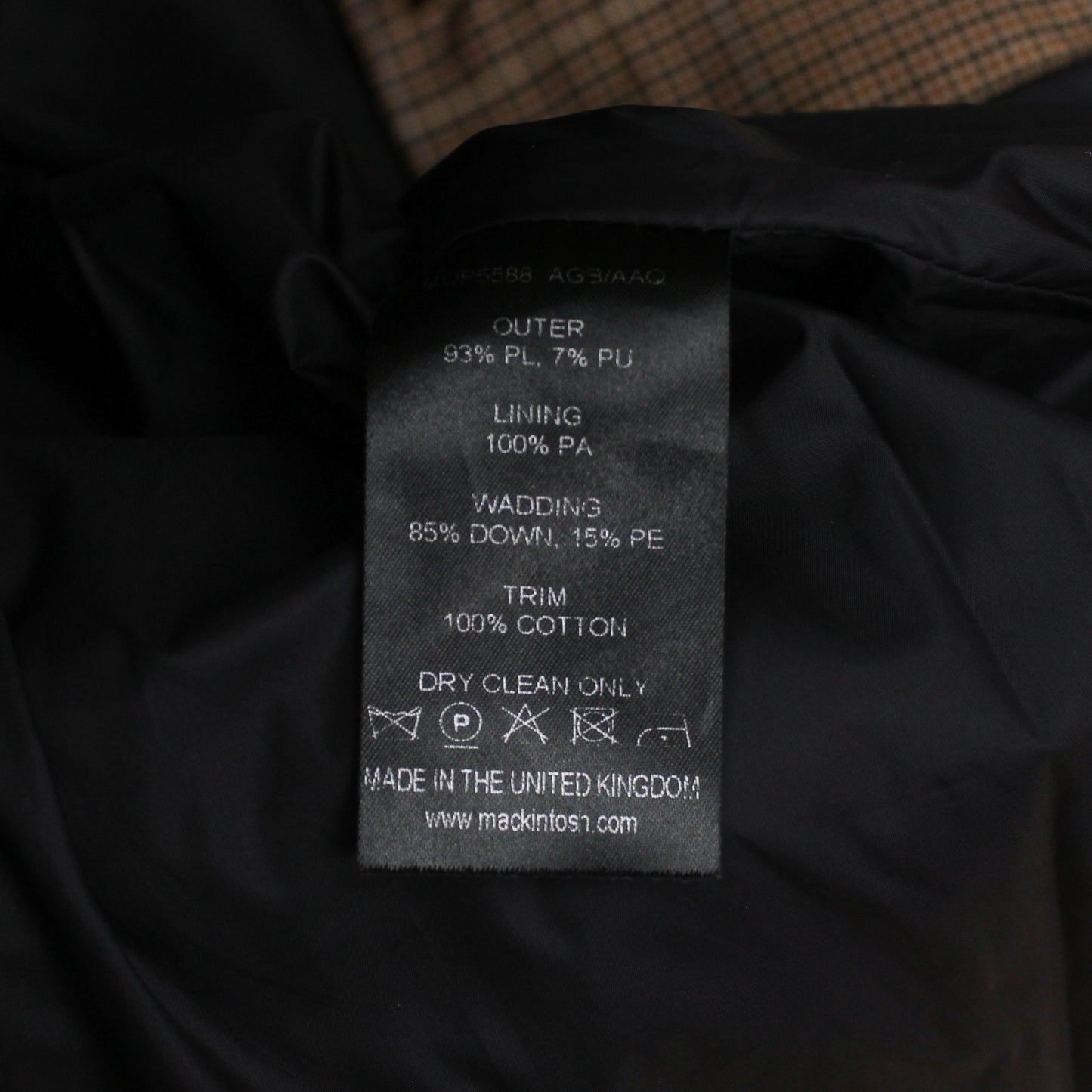 Mackintosh Glen Plaid Check Down Fill Puffer Vest
