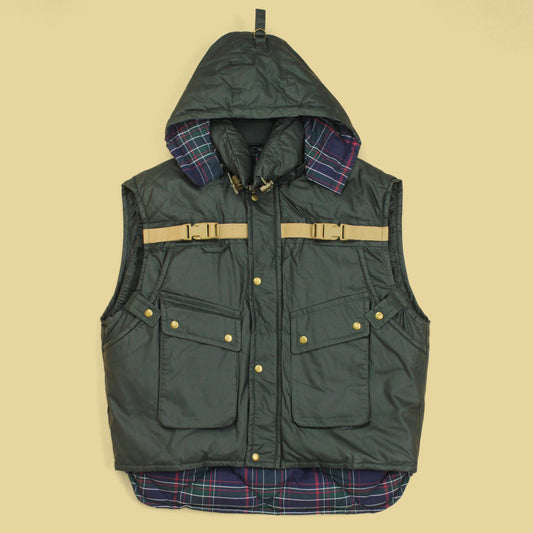 Willis & Geiger Oil Cloth Down Fill Utility/Hunting Vest with Removable Hood