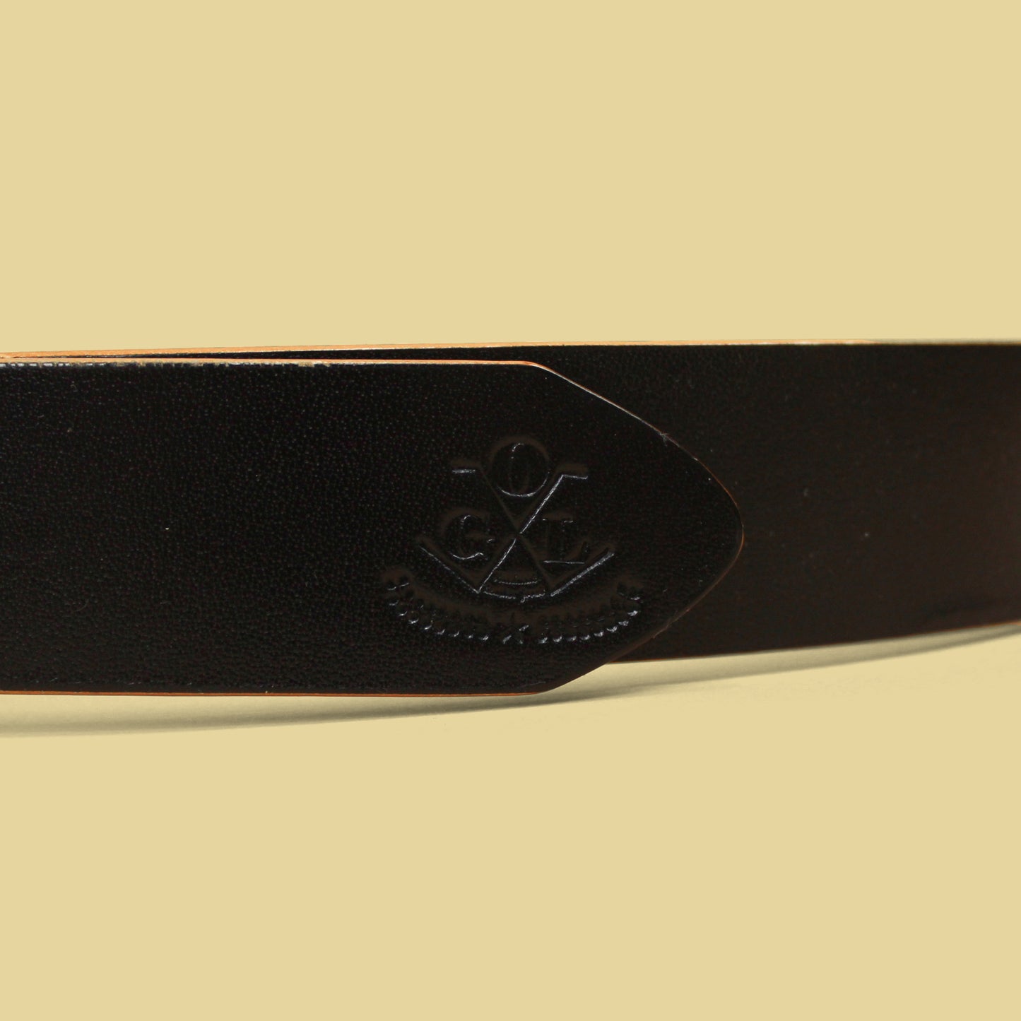 Obbi Good Label Hand-Dyed Black Leather Roller Buckle Belt