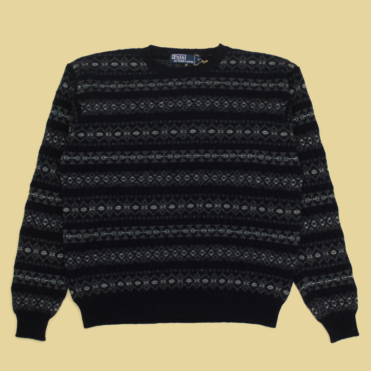 Vintage Polo Ralph Lauren Fair Isle Knit Wool Crewneck Sweater