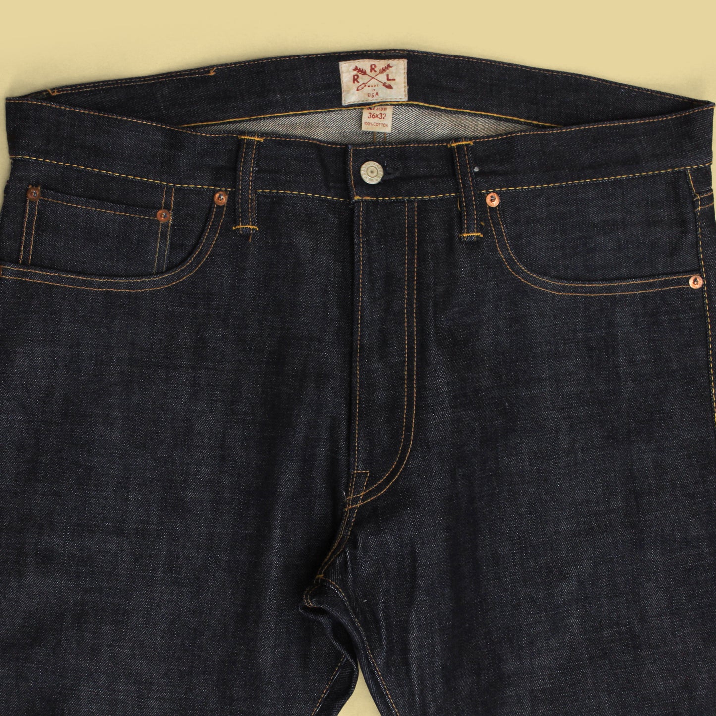 RRL Raw Selvedge Denim Straight Leg Jeans