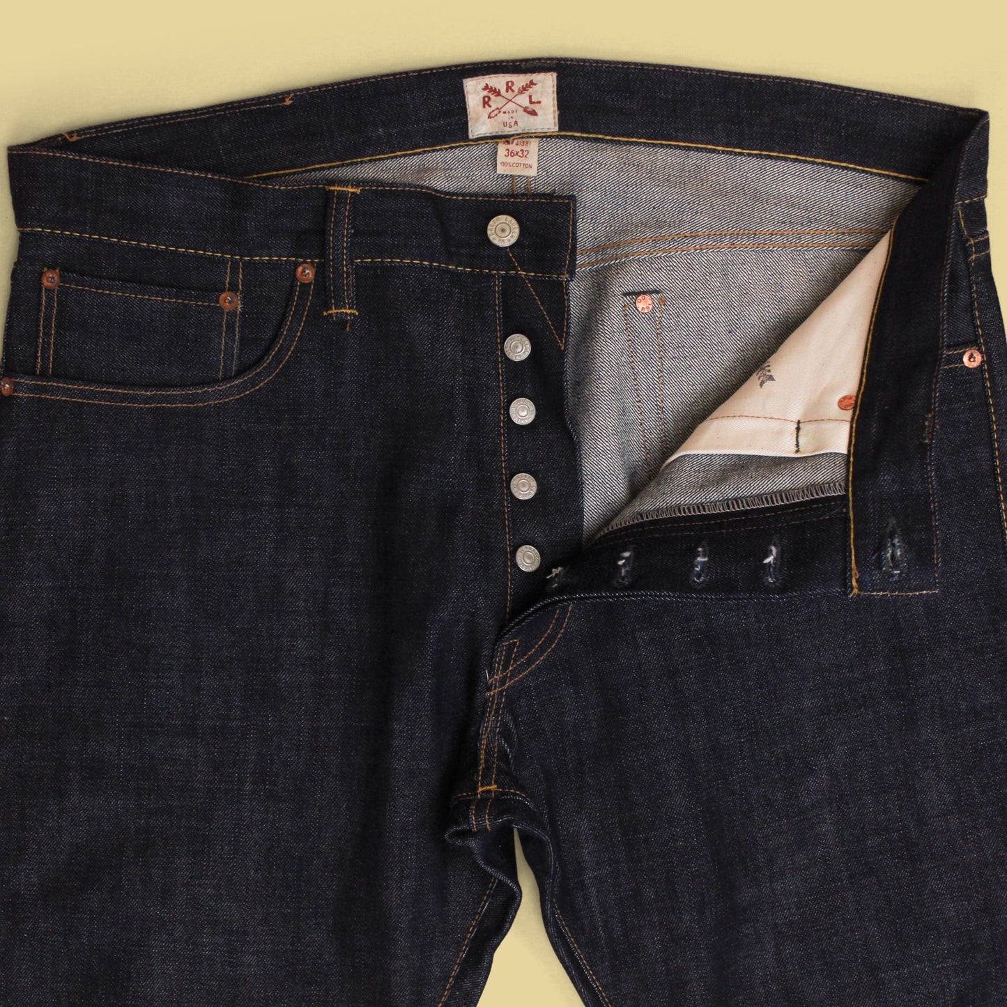 RRL Raw Selvedge Denim Straight Leg Jeans