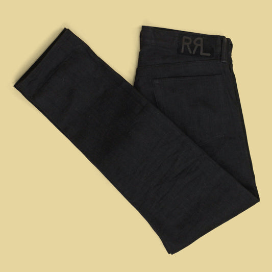 RRL Black Selvedge Denim Slim Fit Jeans