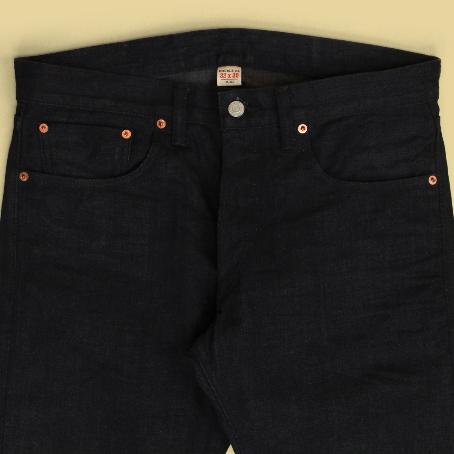 RRL Black Selvedge Denim Slim Fit Jeans