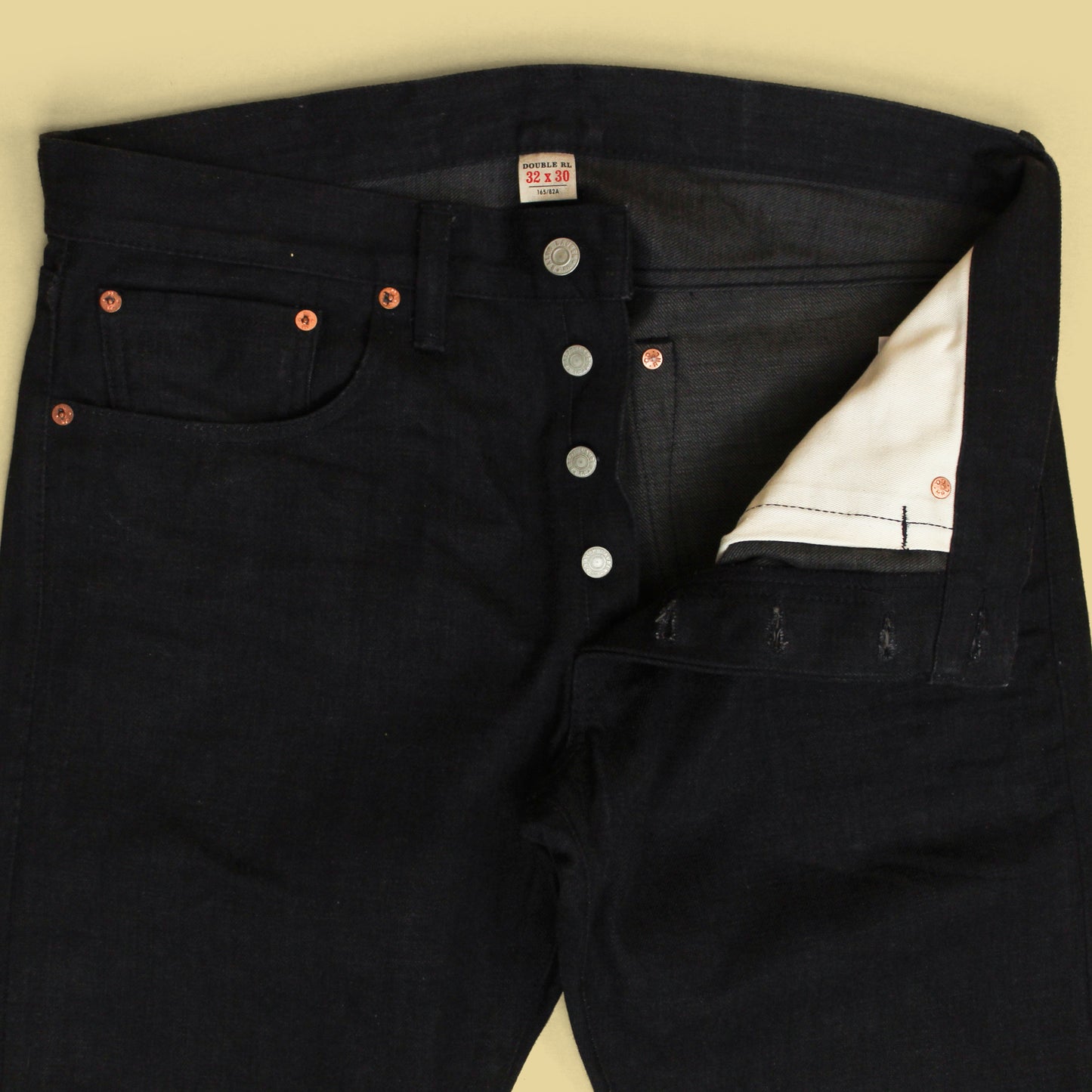 RRL Black Selvedge Denim Slim Fit Jeans