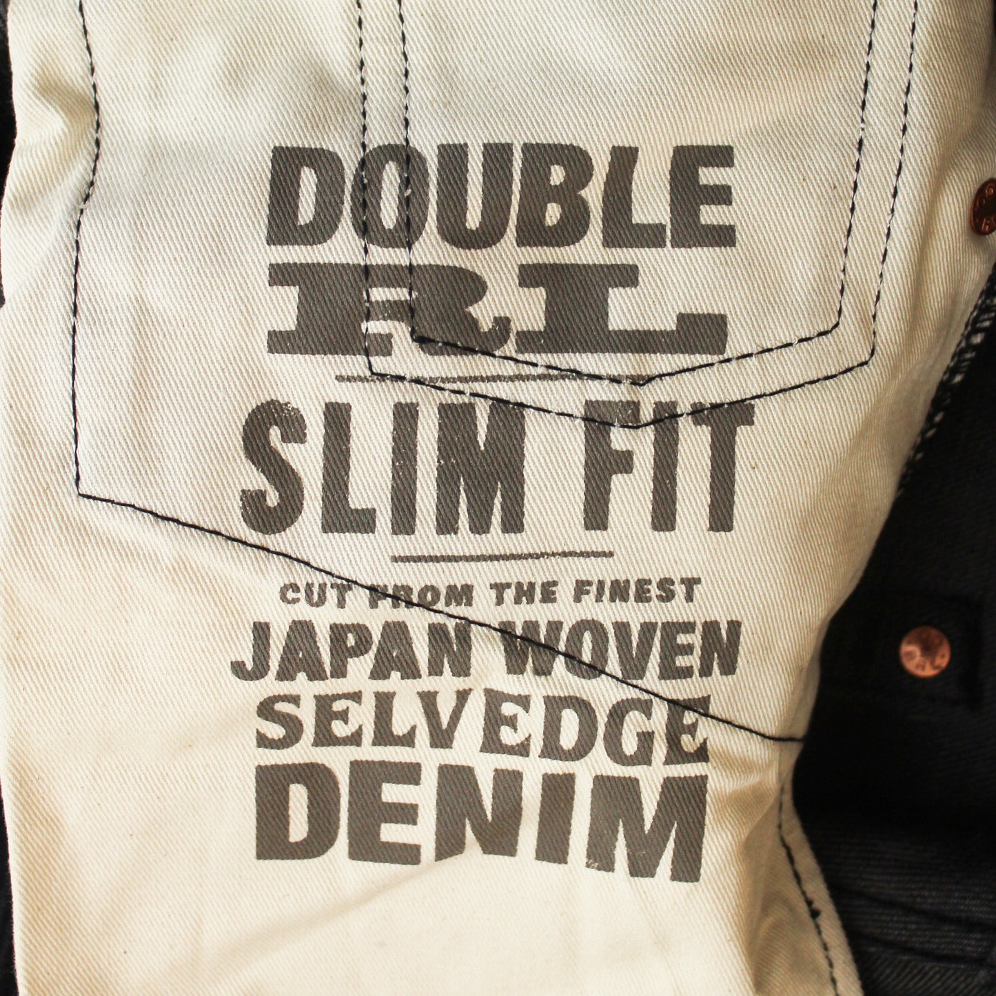 RRL Black Selvedge Denim Slim Fit Jeans