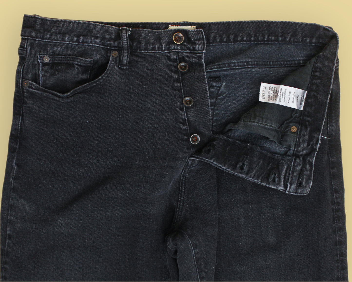 Todd Snyder Washed Black Selvedge Stretch Denim Jeans