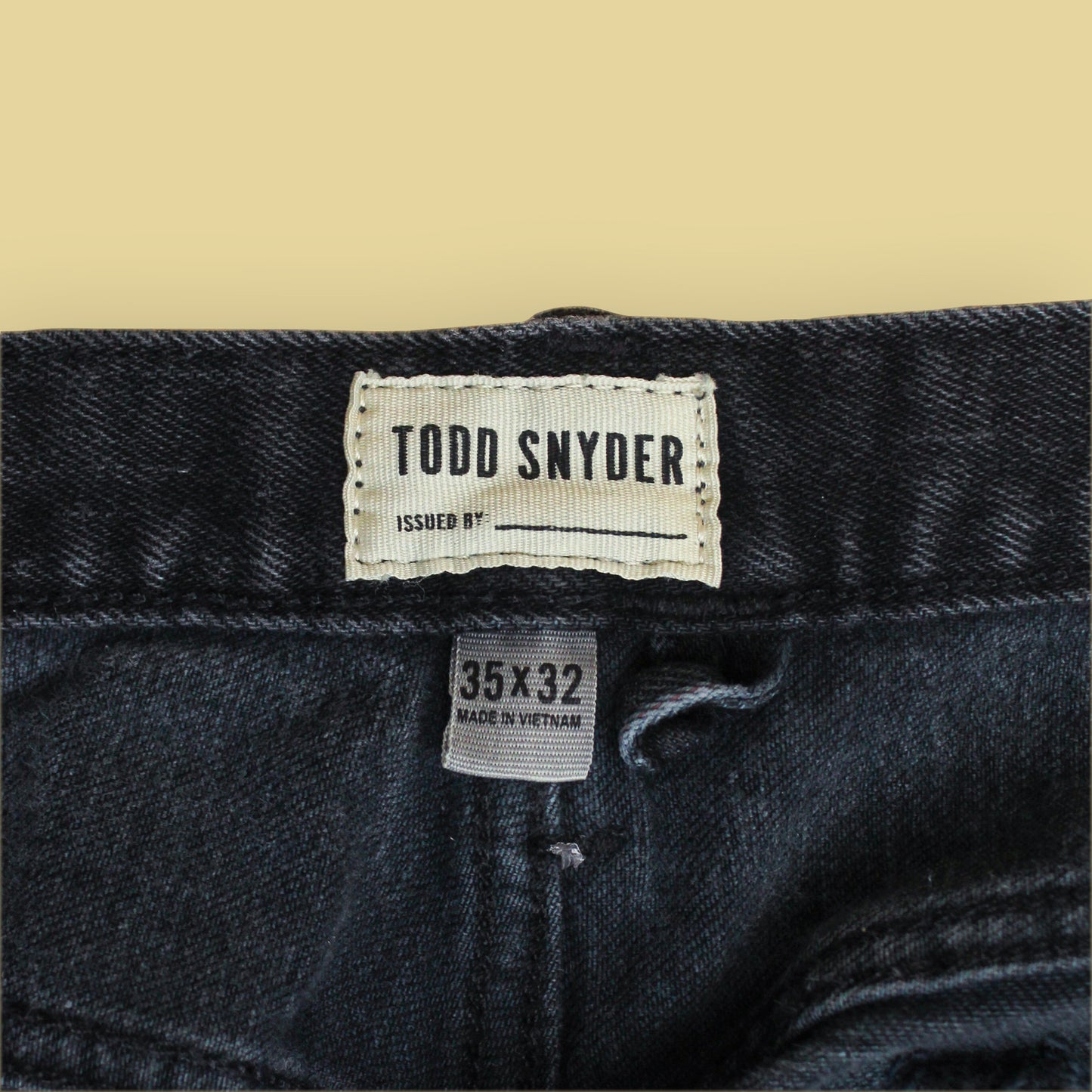 Todd Snyder Washed Black Selvedge Stretch Denim Jeans