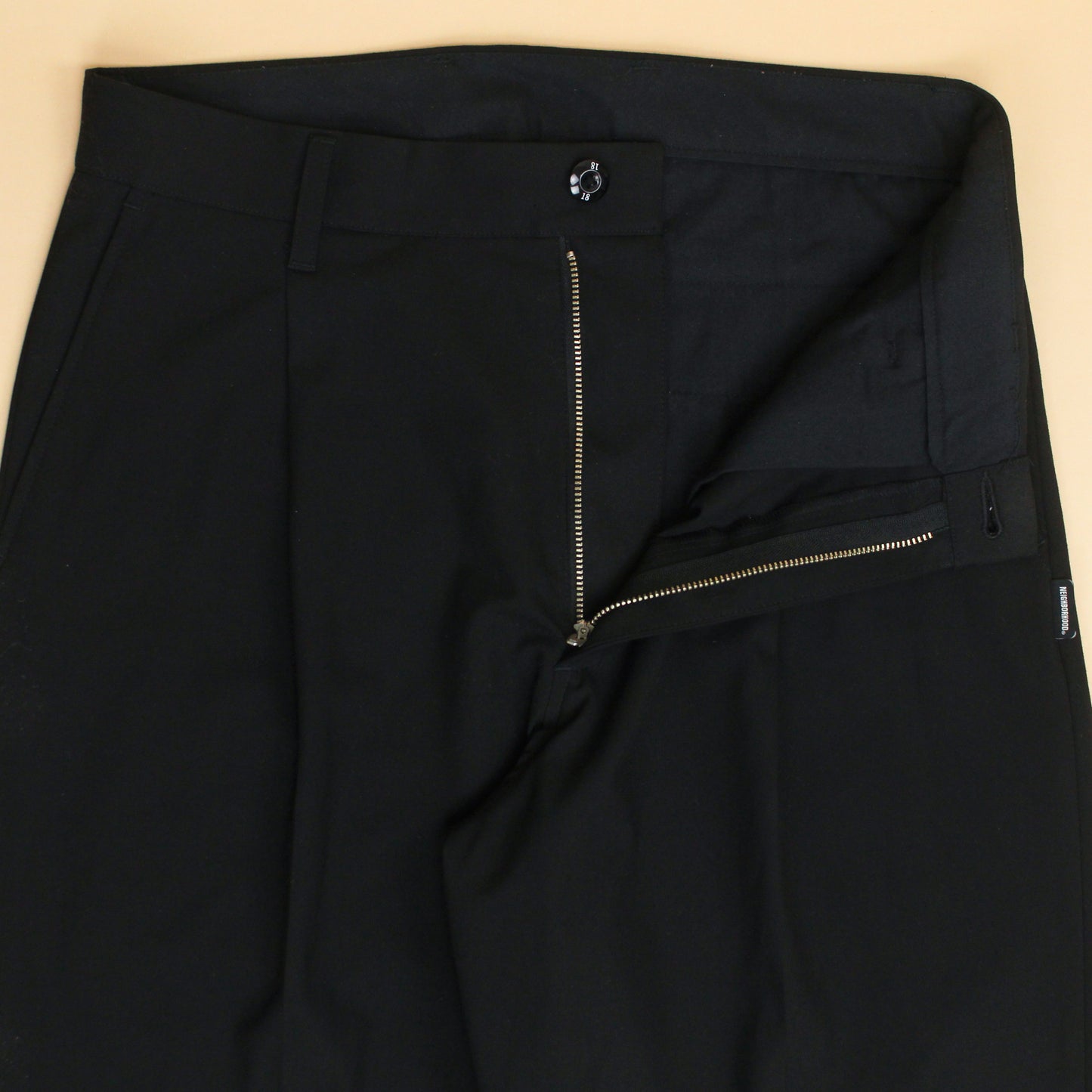 Neighborhood Rayon Blend One Tuck Pleated Trousers
