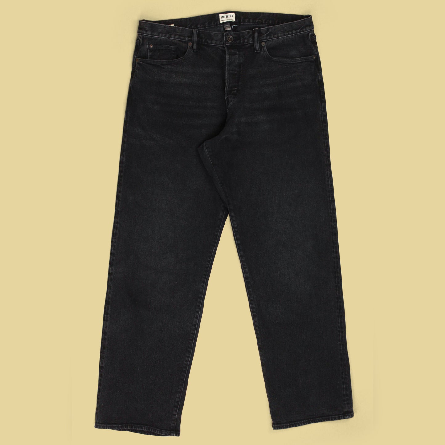 Todd Snyder Black Stretch Selvedge Denim Relaxed Fit Jeans