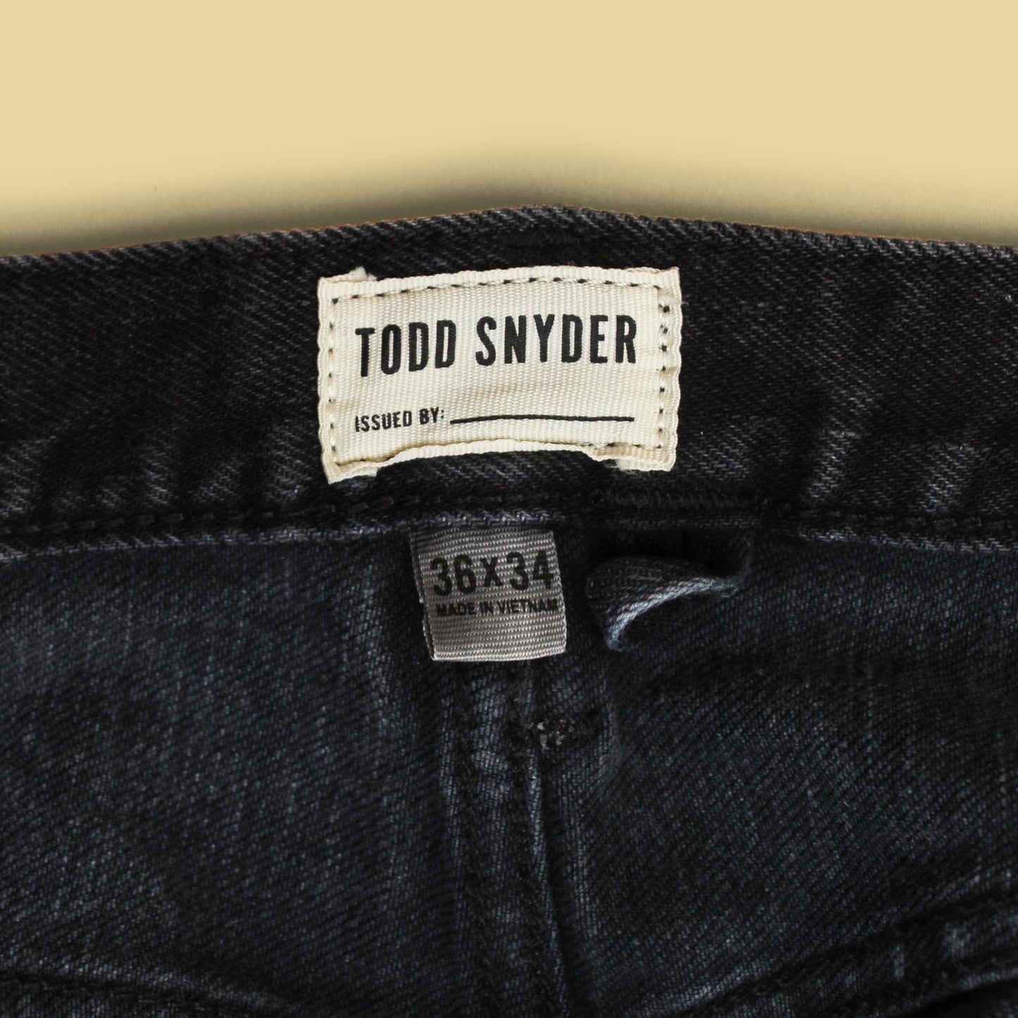 Todd Snyder Black Stretch Selvedge Denim Relaxed Fit Jeans