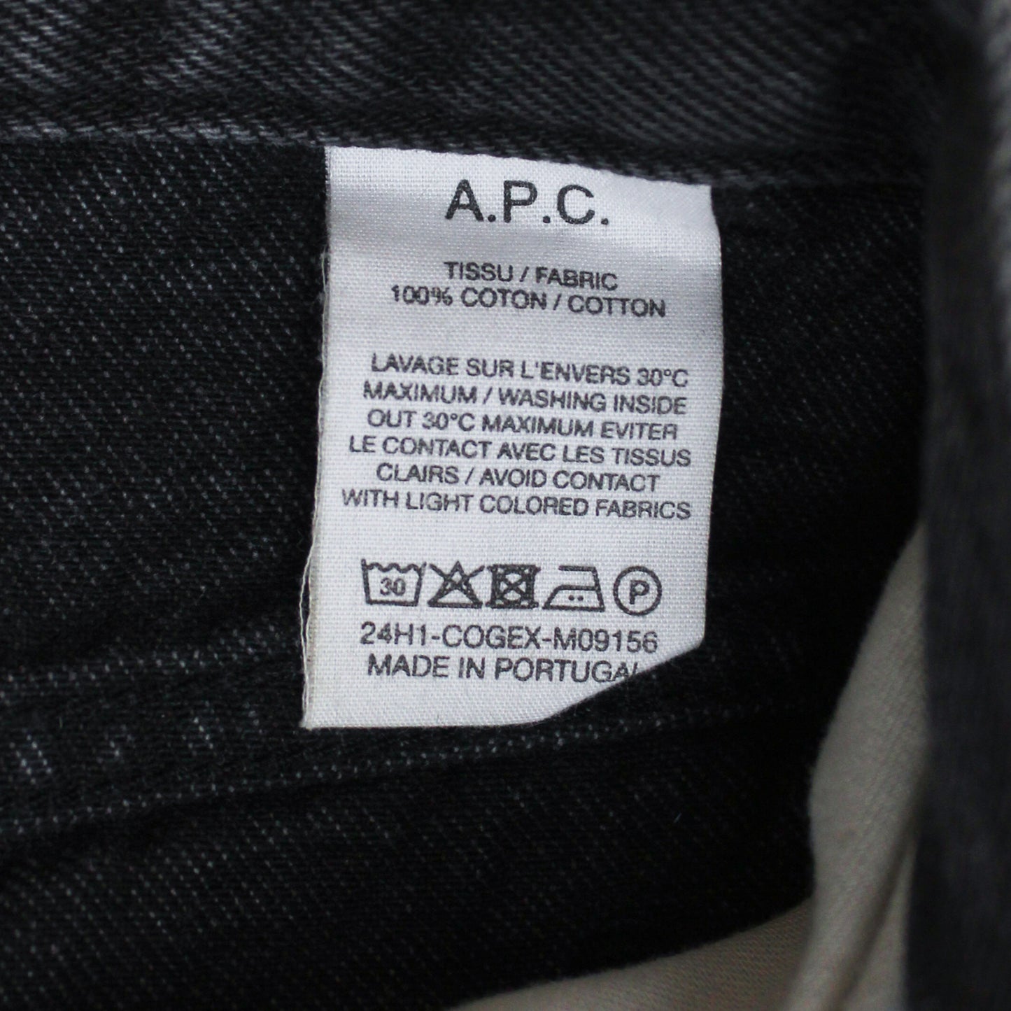 A.P.C. Stonewashed Black Denim Wide-Leg Fairfax Jeans