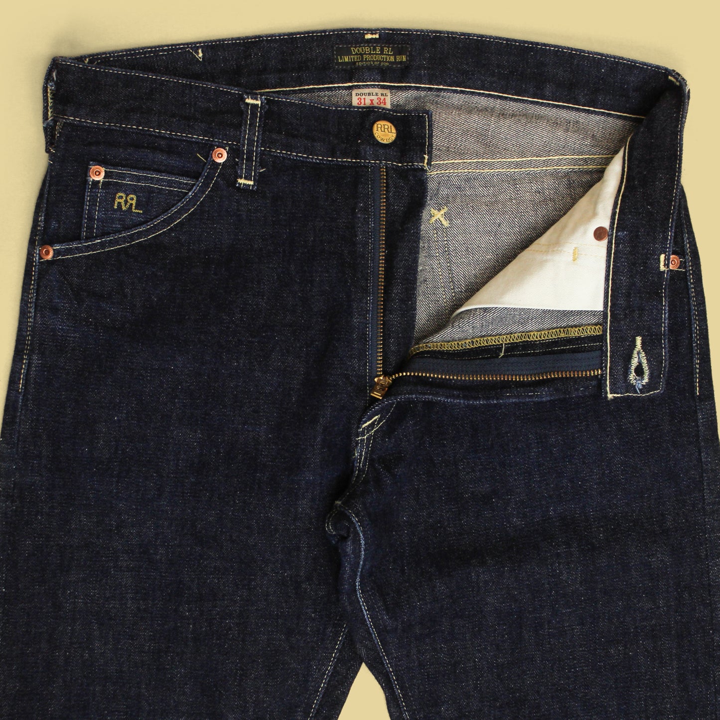 RRL Limited Edition Raw Selvedge Denim High Slim Jeans