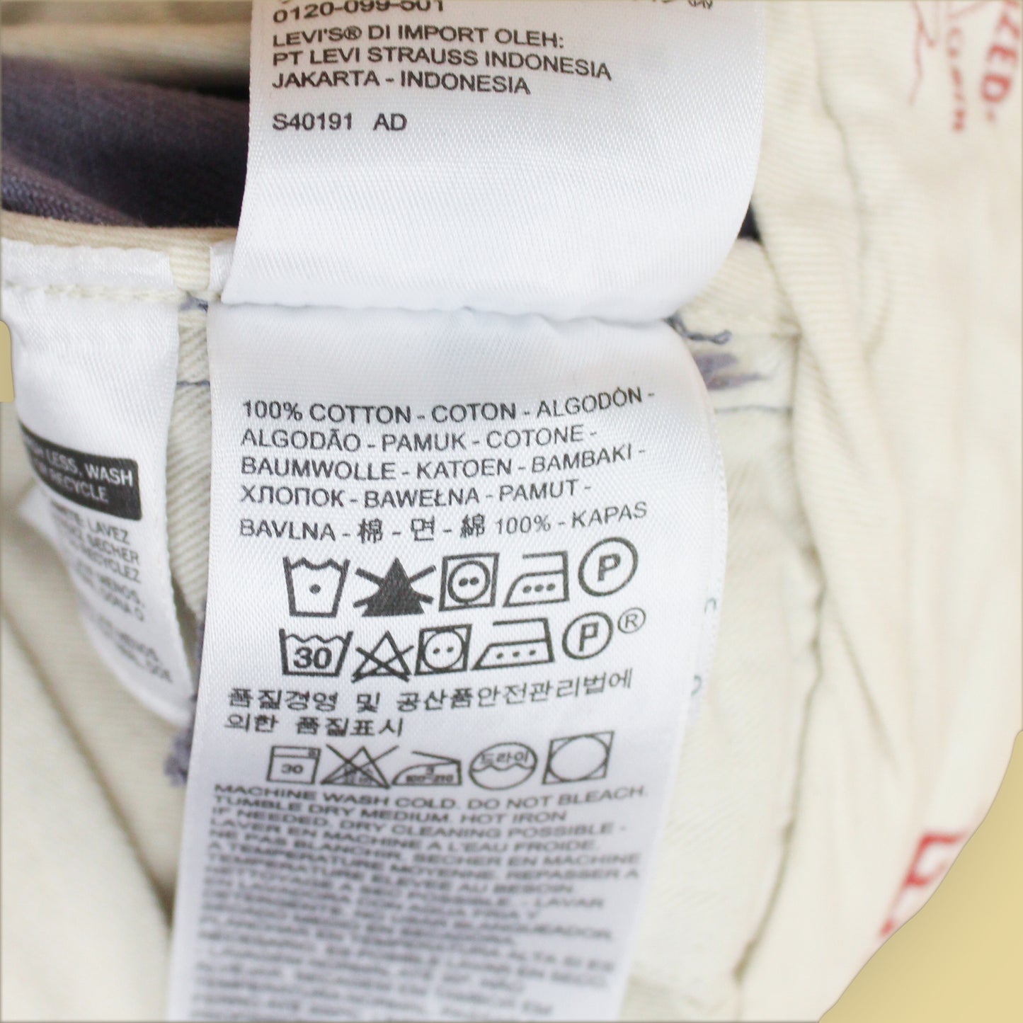 Levi's Vintage Clothing Cotton Tab Twills Flat Front Chino