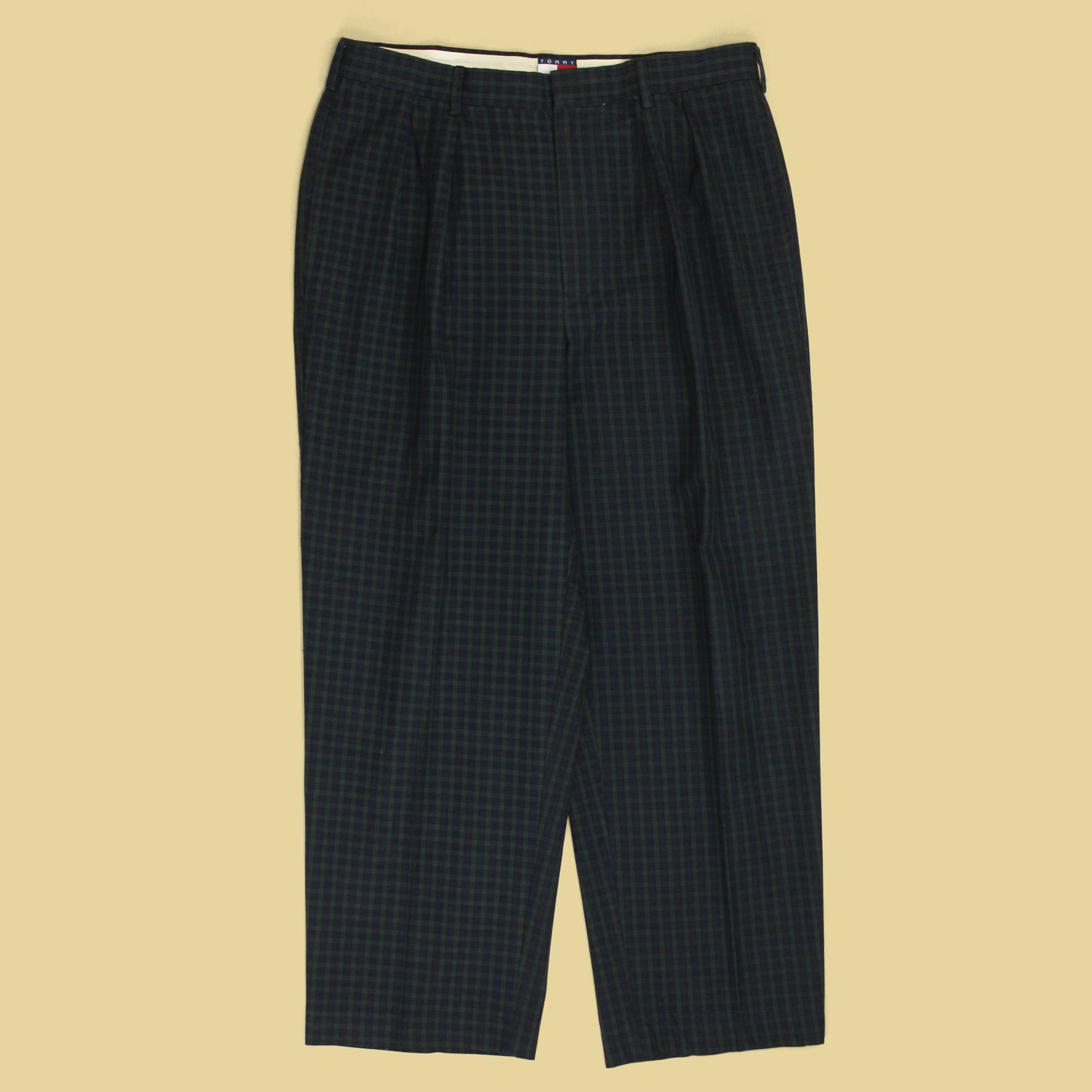 Vintage Tommy Hilfiger Black Watch Cotton Pleated Trousers