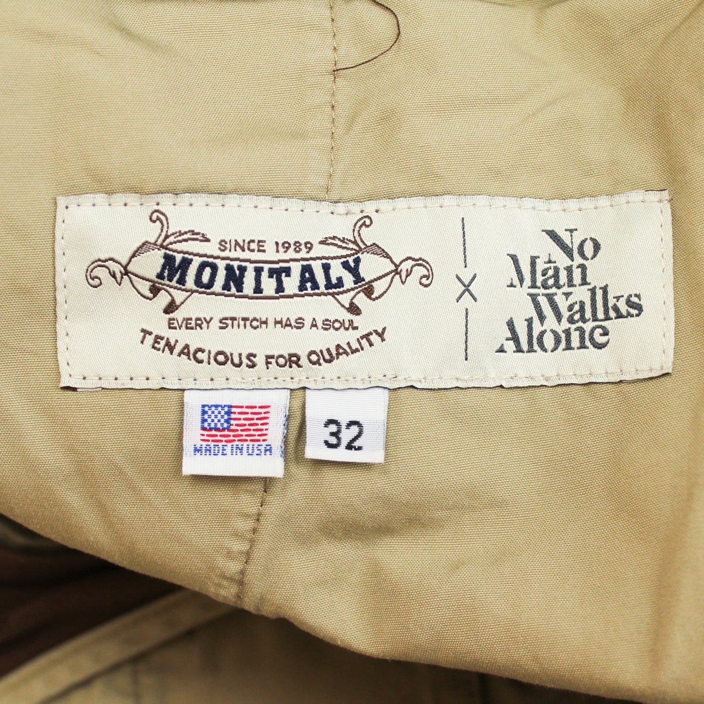Monitaly x No Man Walks Alone Cotton Chino Flat Front Pants