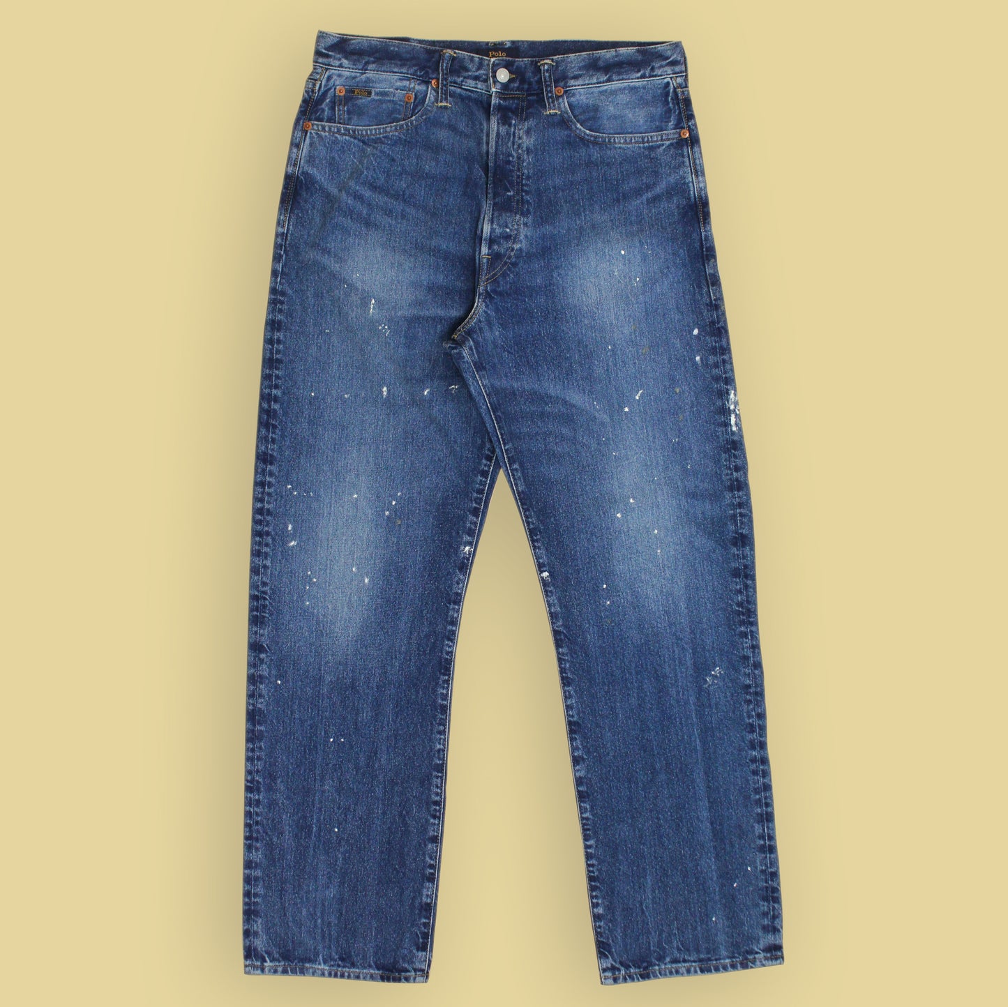 Polo Ralph Lauren Paint Splattered Denim Vintage Classic Fit Jeans