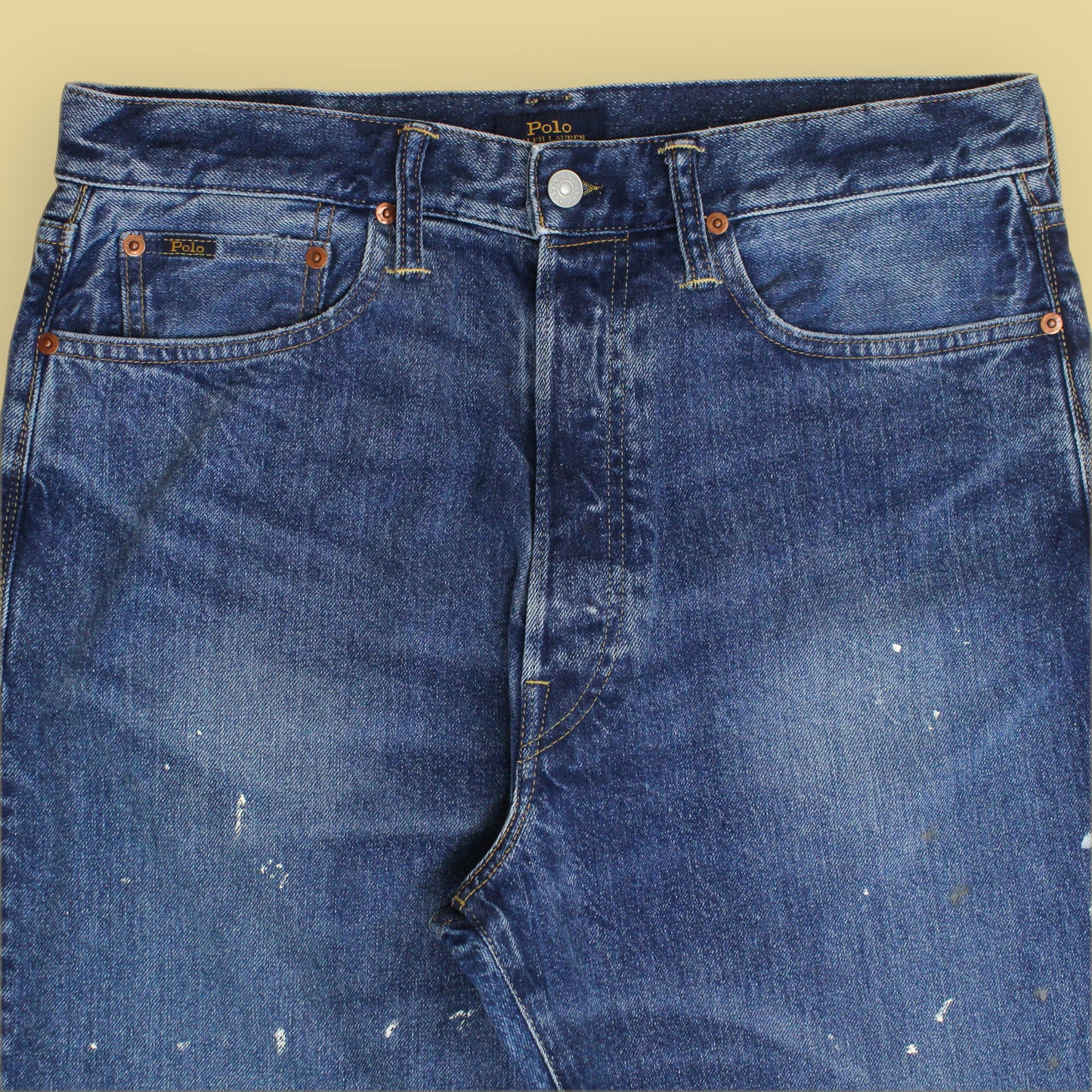 Polo Ralph Lauren Paint Splattered Denim Vintage Classic Fit Jeans