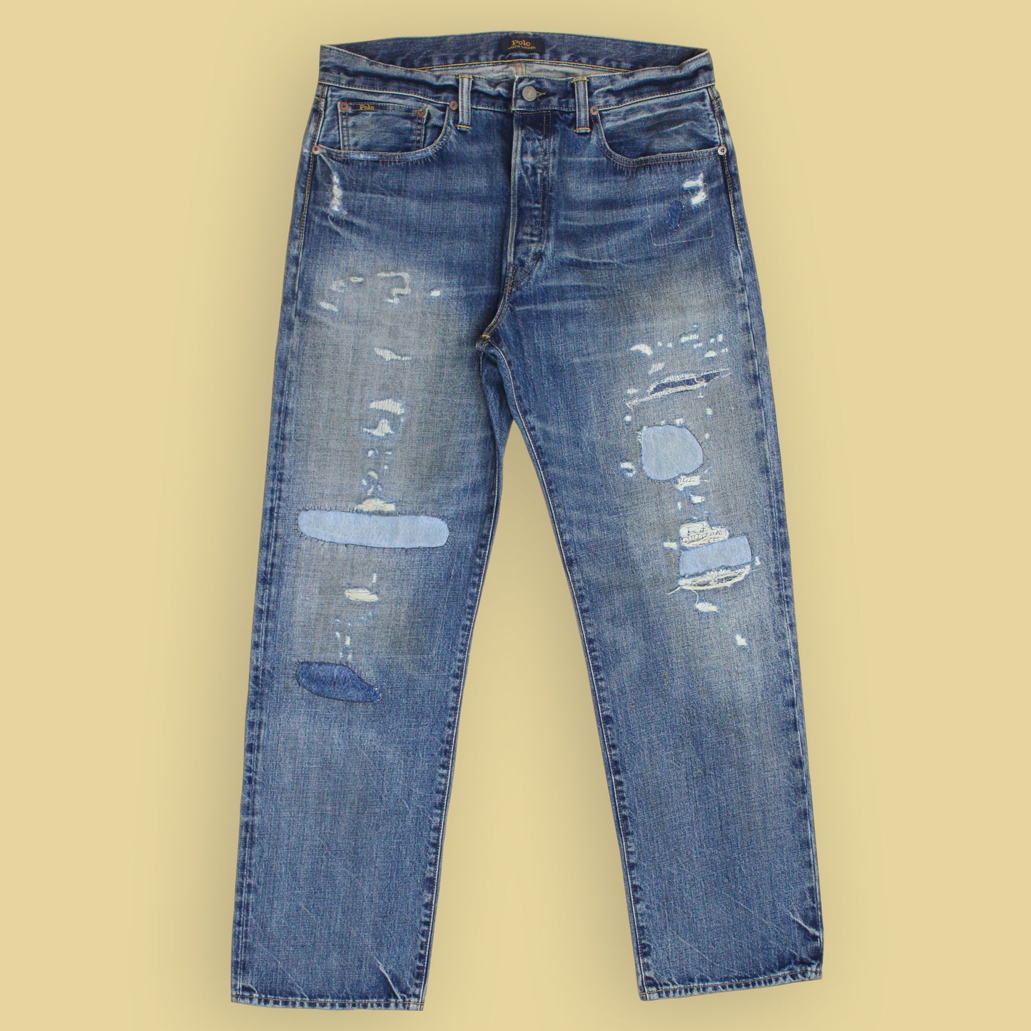 Polo Ralph Lauren Distressed/Repaired Denim Vintage Classic Fit Jeans